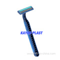 TPE rubber handle twin blade beard disposable razor